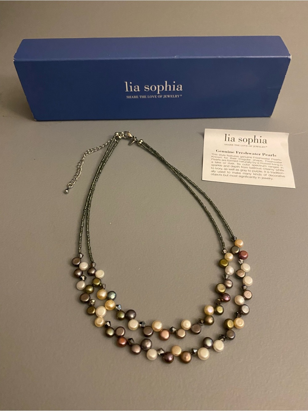 Lia Sophia Multicolor Freshwater Pearl Double Strand Necklace - Unbranded